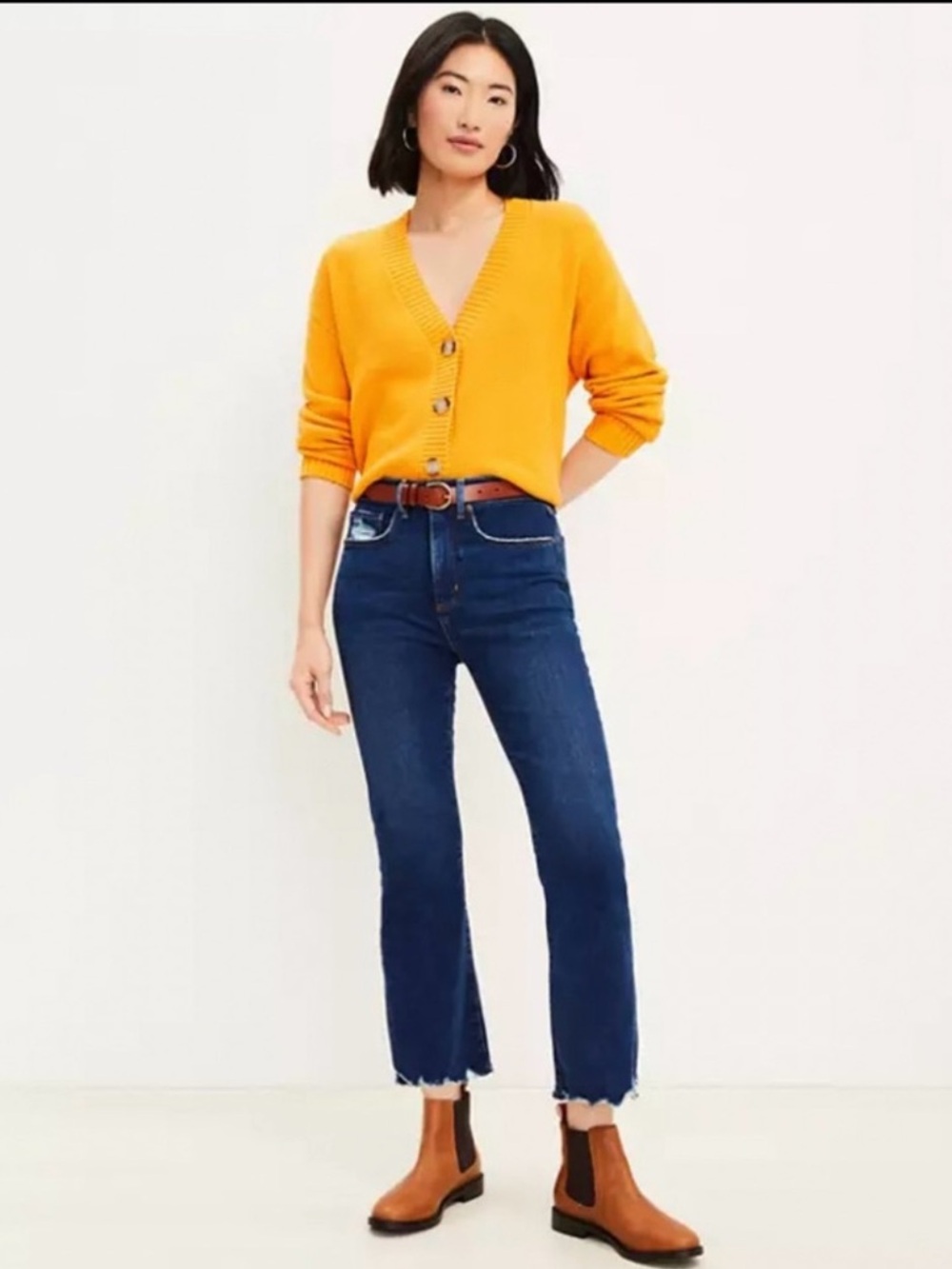 Ann Taylor Loft High Rise Kick Crop Jeans